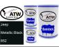 Preview: Jeep, Metallic Black, 852: 500ml Lackdose + 500ml Klarlack + 250ml Härter - Set, von ATW Autoteile West.
